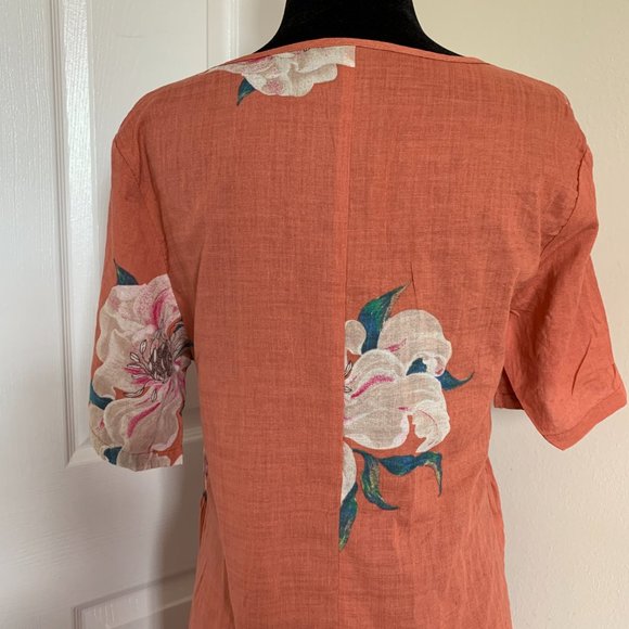 Coral Cotton Floral Maxi Dress - Picture 9 of 9